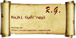 Rajki Gyöngyi névjegykártya