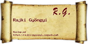 Rajki Gyöngyi névjegykártya